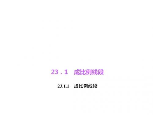 华师大版九年级上册课件：23.1.1 成比例线段2