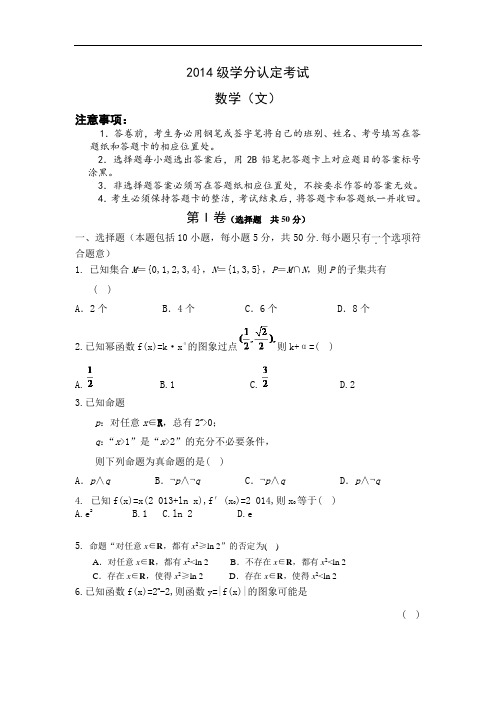 山东省淄博第六中学2015-2016学年高二下学期学分认定(