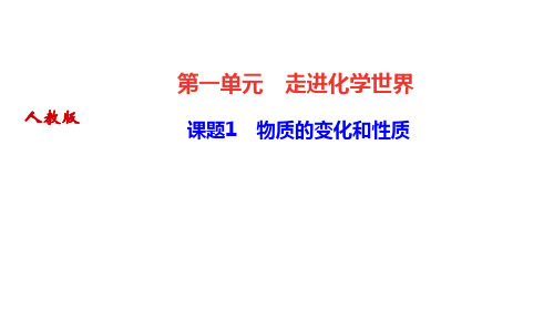 人教版九年级化学上册作业课件 第一单元 走进化学世界 课题1 物质的变化和性质