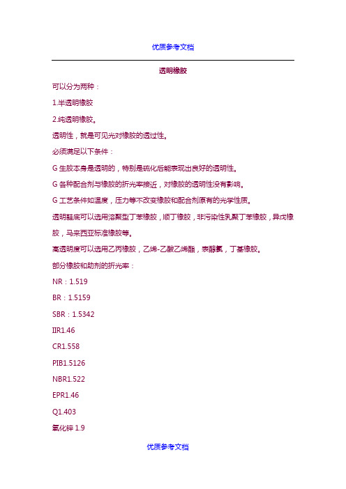 [实用参考]透明橡胶