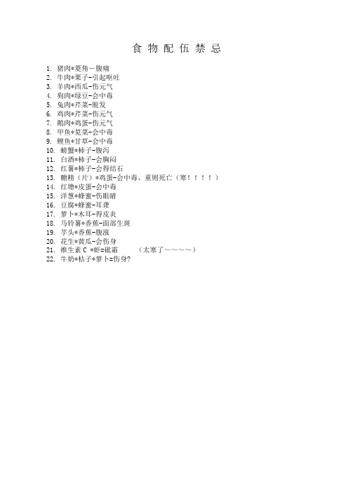食物配伍禁忌2