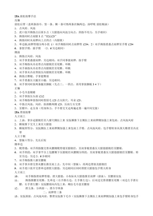 SPA放松按摩手法