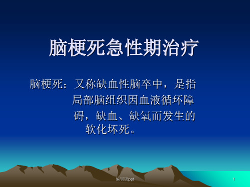 脑梗死急性期治疗PPT课件