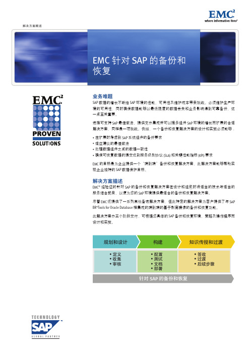 EMC 针对 SAP 的备份和恢复