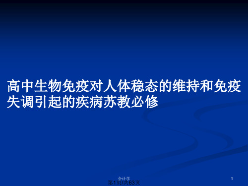 高中生物免疫对人体稳态的维持和免疫失调引起的疾病苏教必修PPT教案