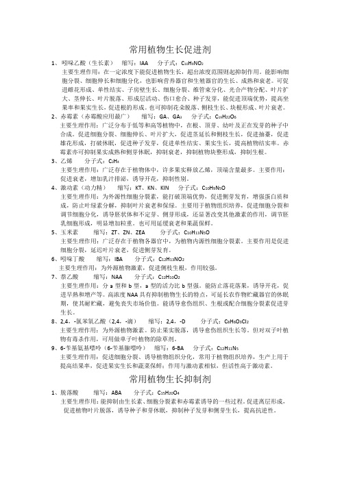 常用植物生长促进剂及配制方法
