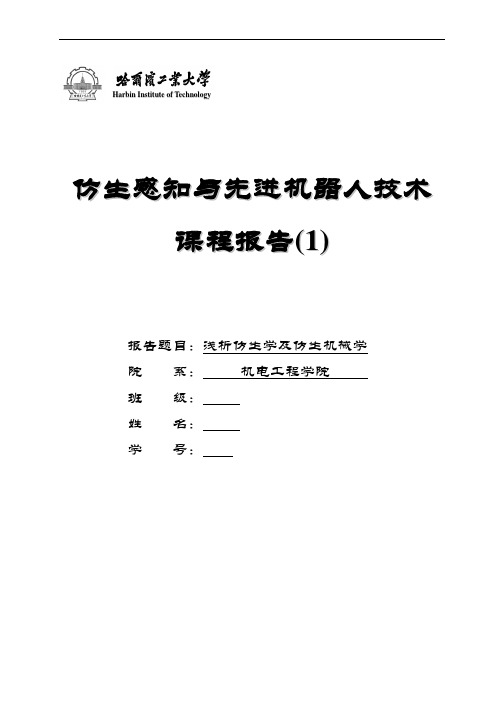 仿生感知与先进机器人技术课程报告