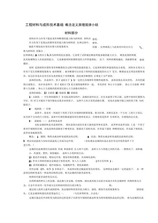工程材料与成形工艺(机械)期末复习总结