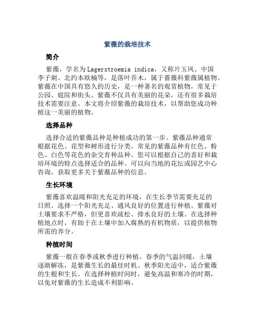 紫薇的栽培技术