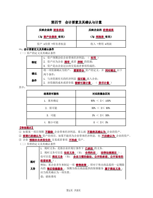 第03讲_会计要素及其确认与计量,财务报告