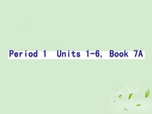 中考英语复习 Book 7A课件 Units 1-6
