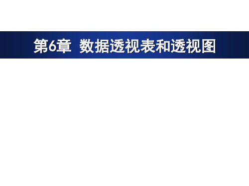 Excel数据处理与分析第6章