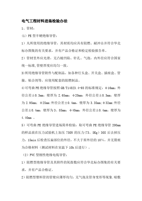 PVC穿线管材料质量标准 1分