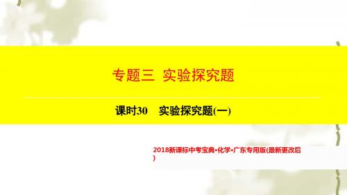 专题3-课时30-实验探究题(一) 2018新课标中考宝典·化学·广东专用版(最新更改后)