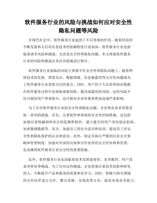 软件服务行业的风险与挑战如何应对安全性隐私问题等风险