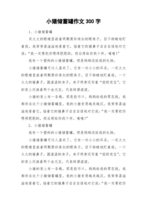 小猪储蓄罐作文300字_作文