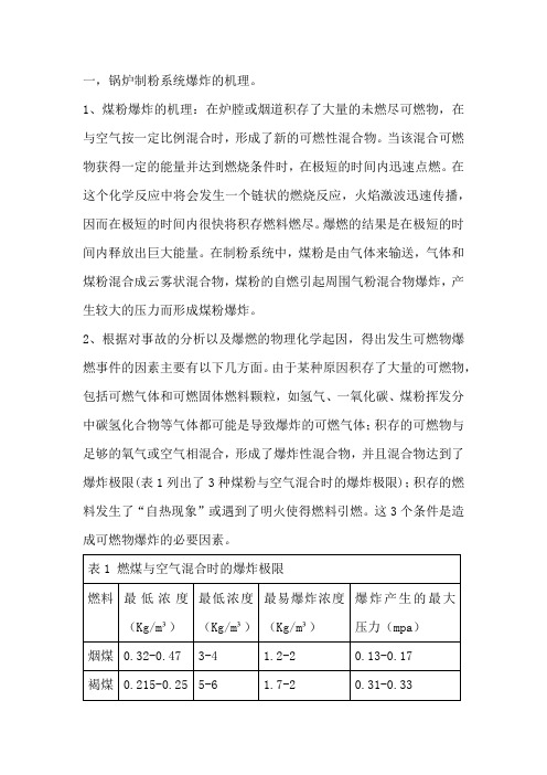 制粉系统爆炸的原因及运行中的防爆措施大全