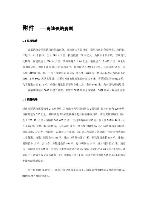 福建高铁资料