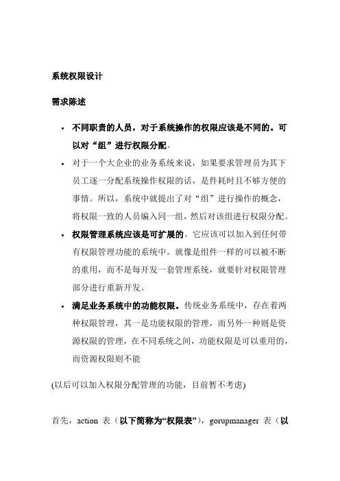系统权限设计