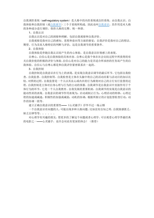 自我调控系统