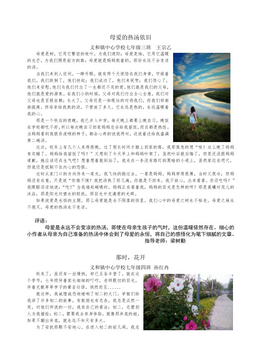 第一届读书节活动初中优秀作文集