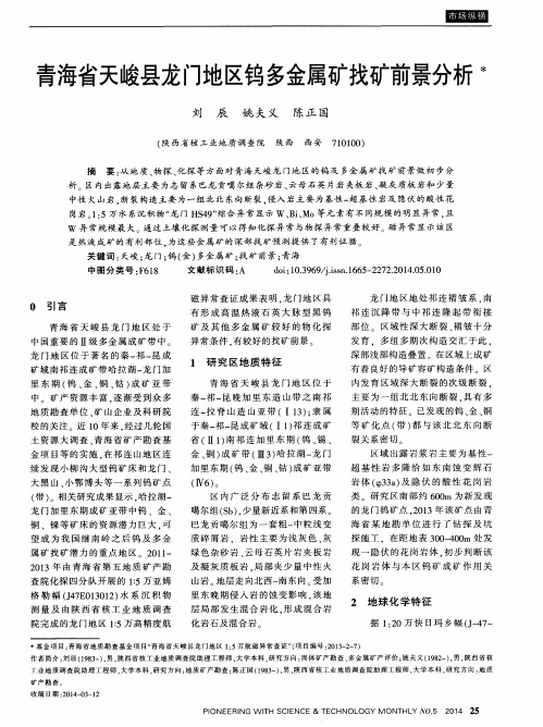 青海省天峻县龙门地区钨多金属矿找矿前景分析