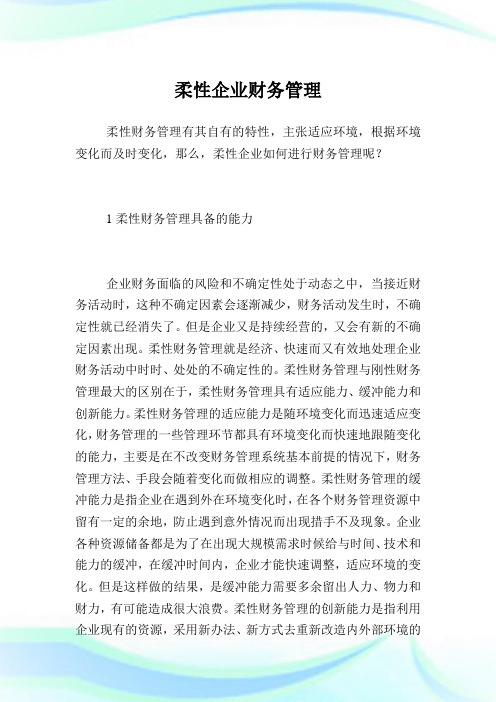 柔性企业财务管理.doc