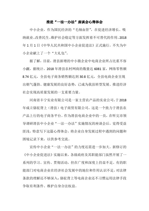 “一法一办法”座谈会心得体会