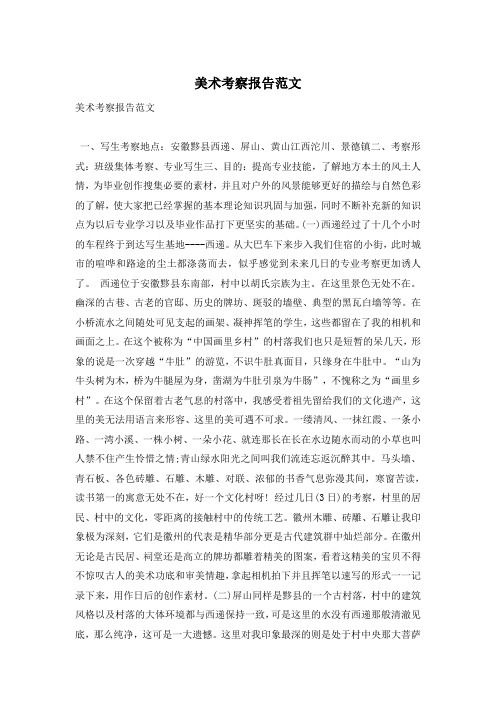 美术考察报告范文