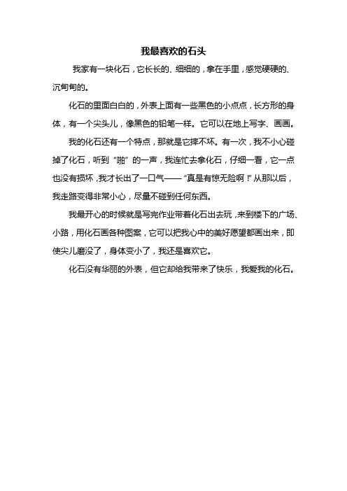 三年级作文：我最喜欢的石头作文300字