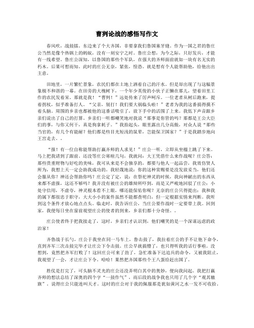 曹刿论战的感悟写作文