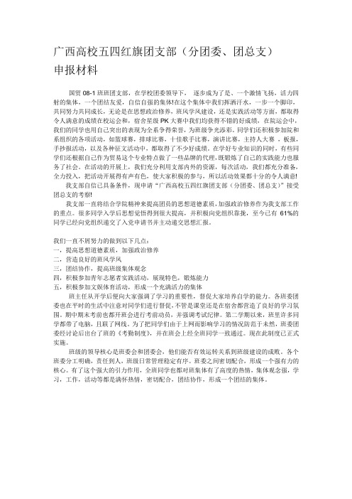 高校五四红旗团支部(分团委、团总支)