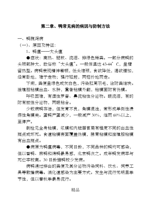 鸭常见病的病因与防制方法