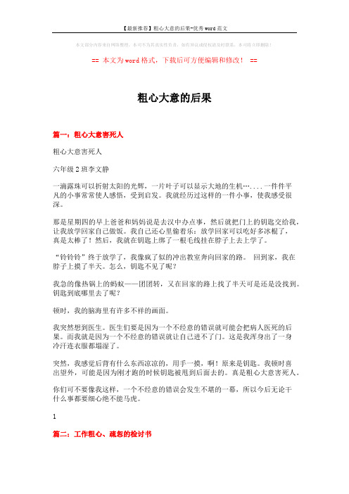 粗心大意的后果 (7页)