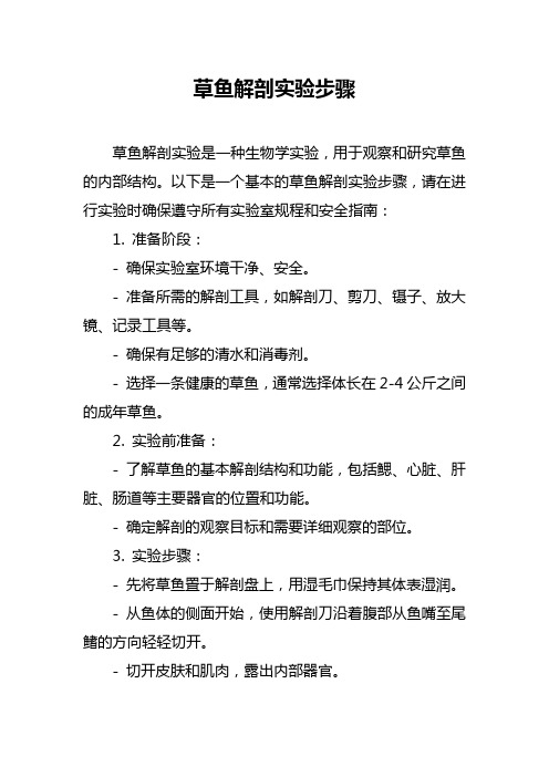 草鱼解剖实验步骤