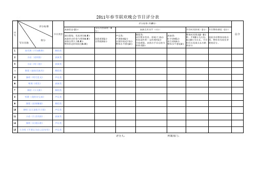 联欢晚会节目评选方案及评分表