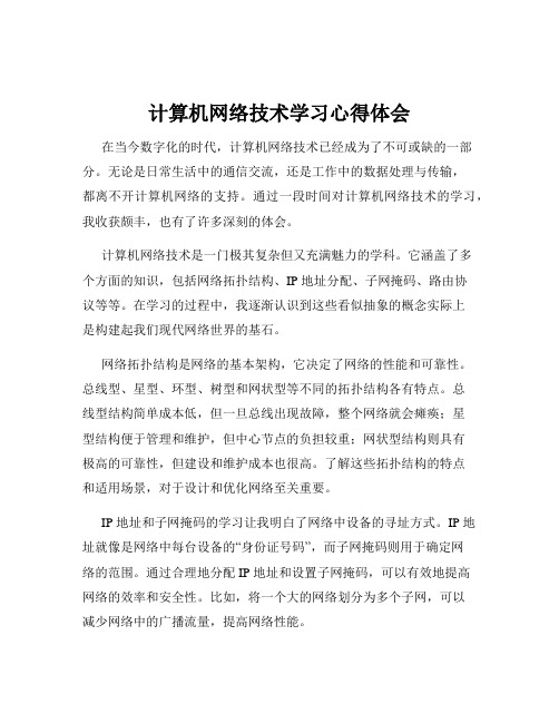 计算机网络技术学习心得体会