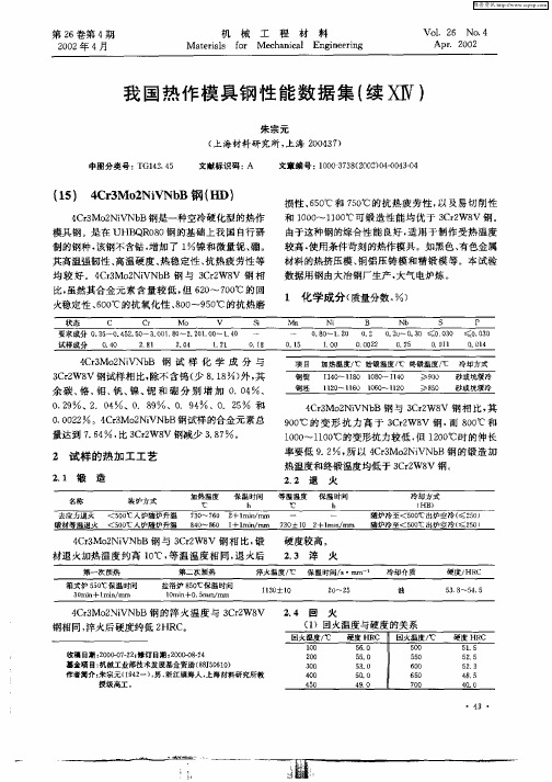 我国热作模具钢性能数据集(续ⅩⅣ)