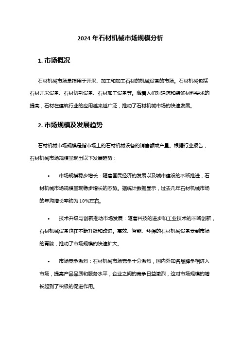 2024年石材机械市场规模分析