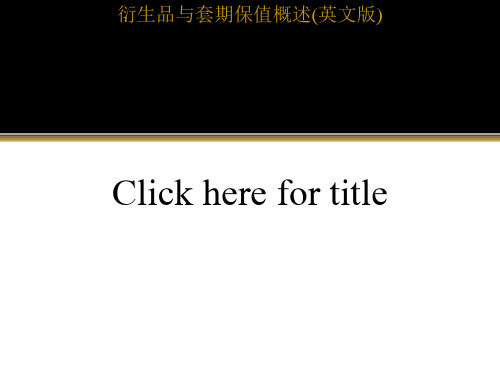 衍生品与套期保值概述(英文版)
