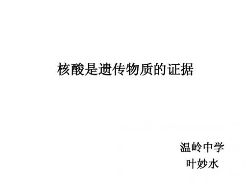 核酸是遗传物质的证据