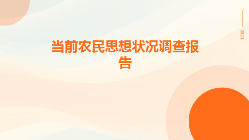 当前农民思想状况调查报告