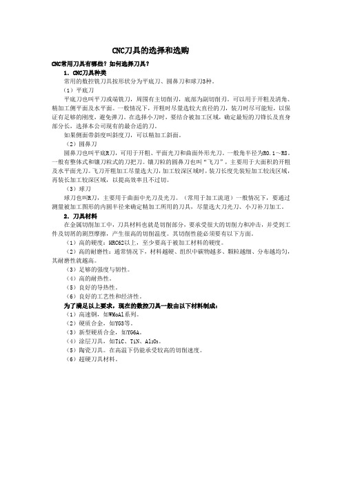 CNC刀具的选择和选购
