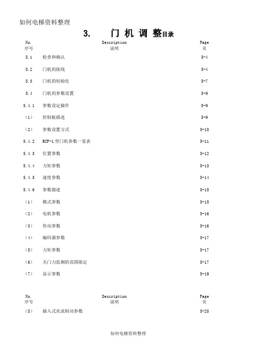 蒂森电梯门机调整概述