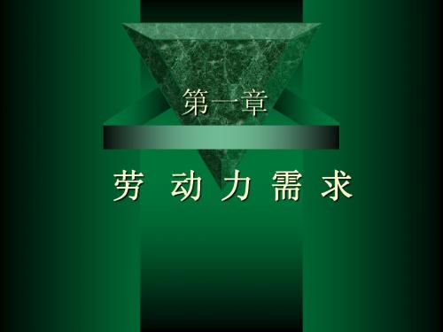 第一章  劳动力需求1