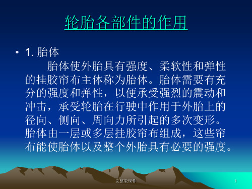 轮胎各部件的作用PPT课件