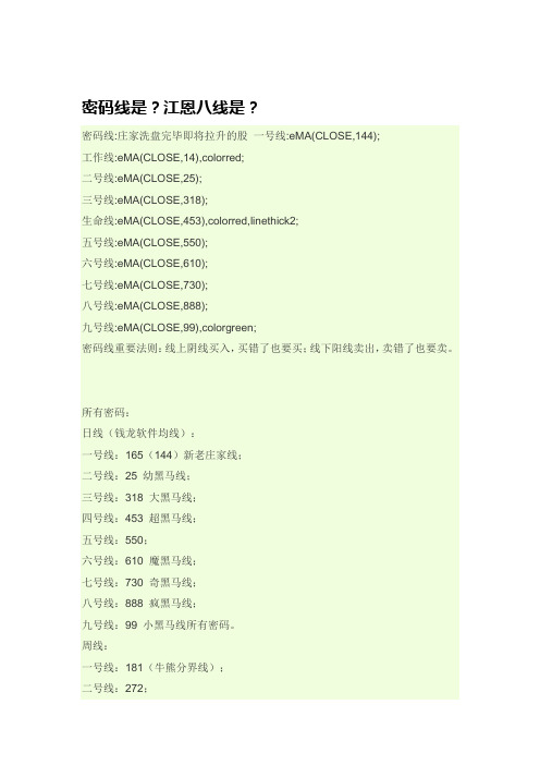 股票里的密码线及江恩八线