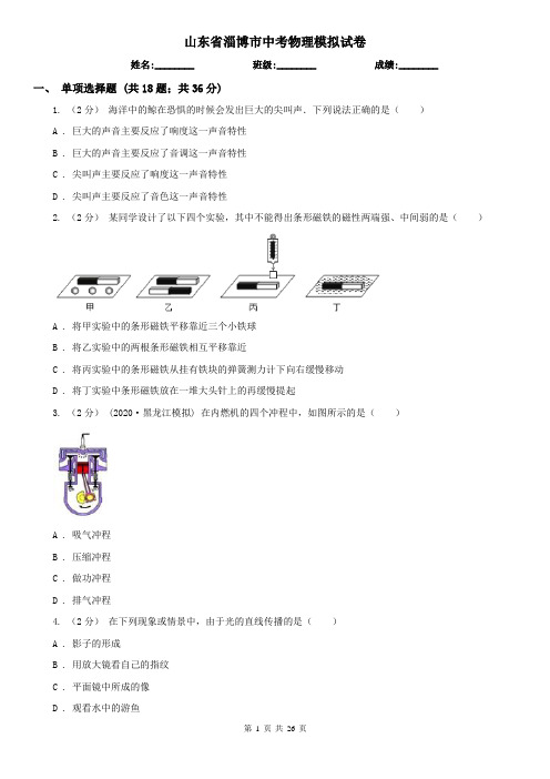 山东省淄博市中考物理模拟试卷