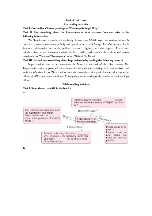 人教版高中英语选修六Book6Unit1ReadingTasks