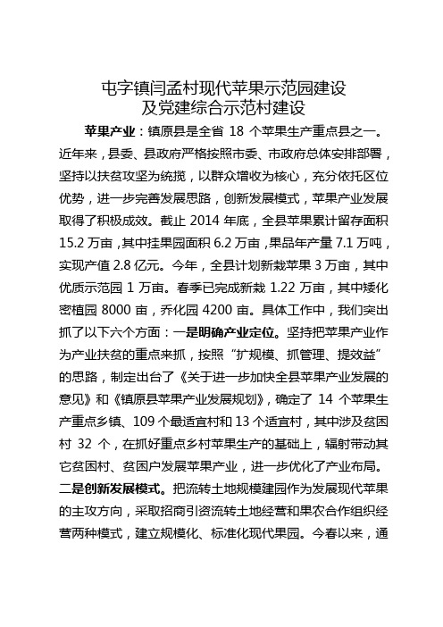 阎孟村苹果园和党建示范点简介
